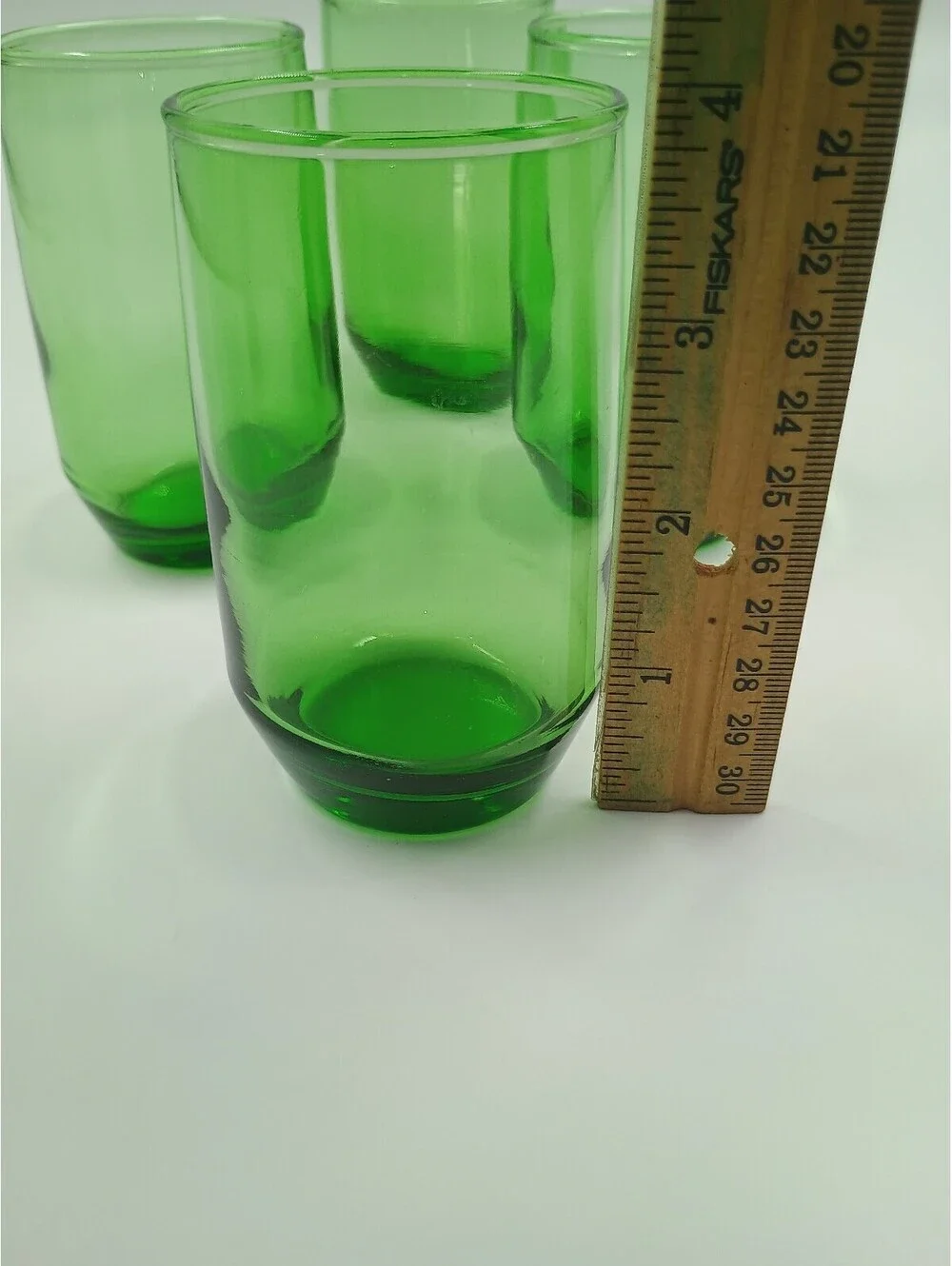 Set of 4 Vintage Green Glass Tumblers